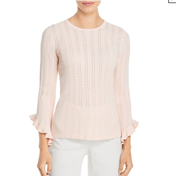 T Tahari Sweaters - NWT T Tahari Flare-Sleeve Viscose Pink Sweater - L